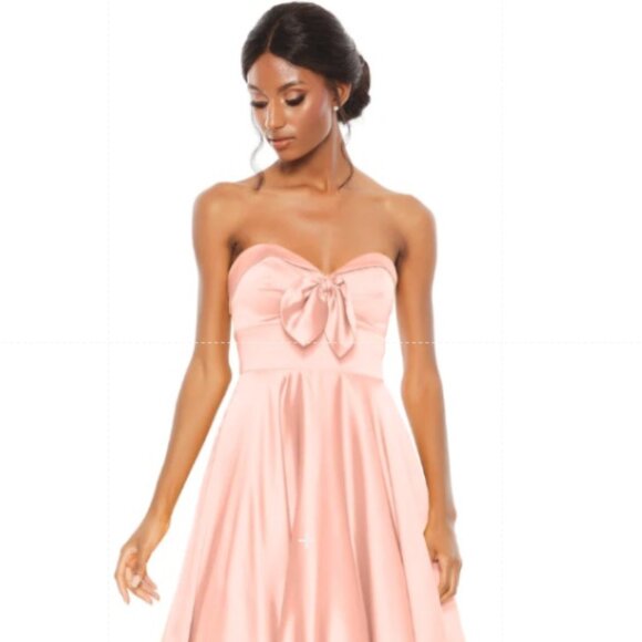 Mac Duggal BOW SWEETHEART STRAPLESS A LINE GOWN, Size 10, Blush Pink, #67995 - Picture 2 of 16